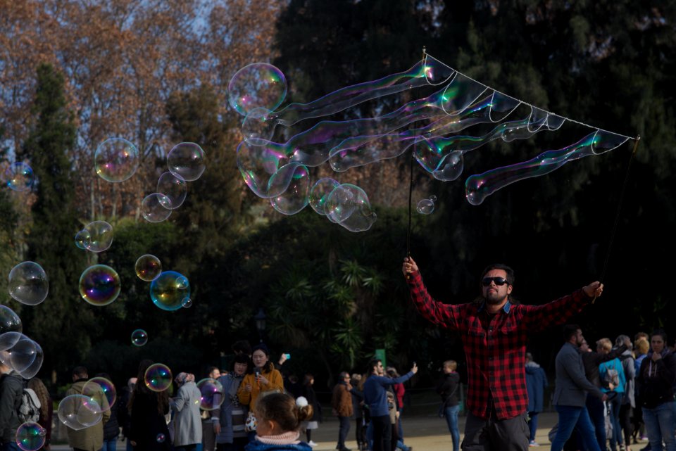 Bubble Man near Cascada Monumental