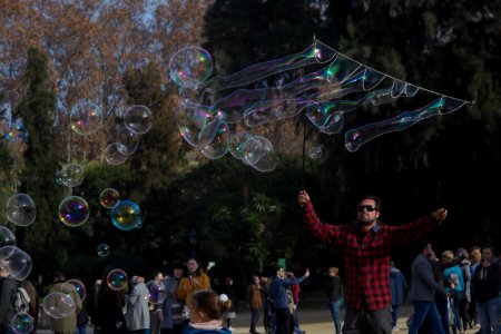 Bubble Man near Cascada Monumental