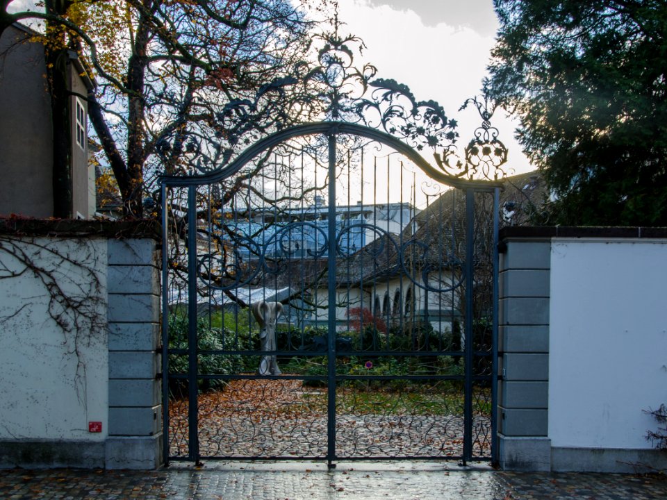 Beau portail en ferronnerie de l'arrière du musée des Antiquités / Schönes Eisenwerk-Portal von der Rückseite des Antikenmuseums