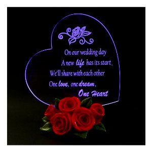 Giftgarden LED Gift Decoration Love Heart with Roses for Wedding Valentines Gifts photo