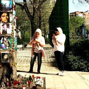 Young islamic Michael Jackson fans during Budapest Spring Festival. photo