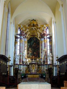 Retable marbré et angélique - Église catholique Sainte-Croix d'Offenbourg #2 photo