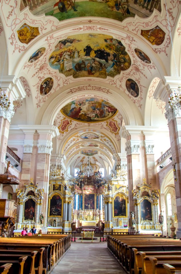 Nef en peinture de l'Abbaye d'Ebersmunster