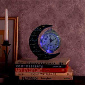 Giftgarden Moon Table Shelf Clock LED Gift Decor for Friends Gifts
