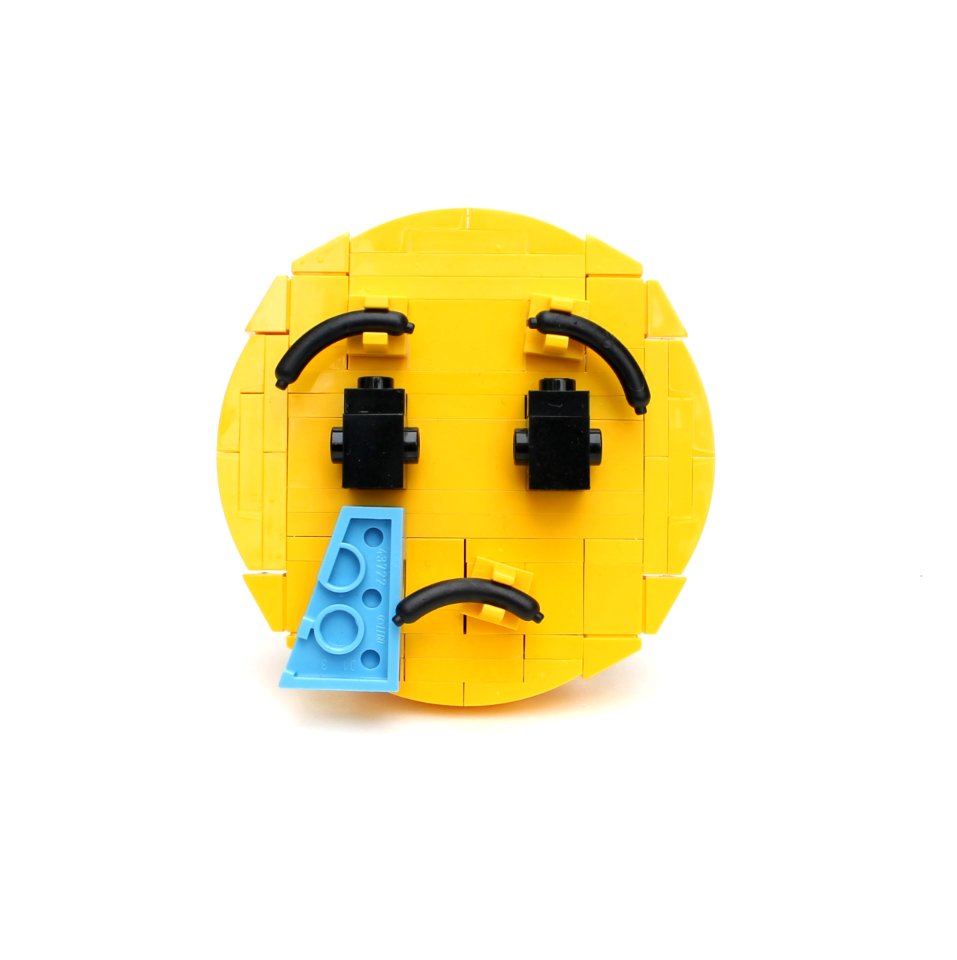 Brick-moji: Crying face