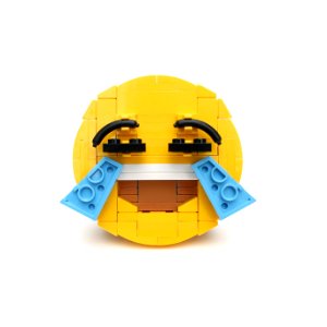 Brick-moji: Face with tears of joy