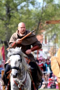 Knight in medieval fair in Leksand