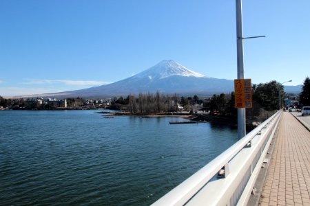 Mt Fuji seen from Bridge, Kawaguchiko