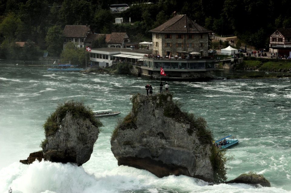 Vantage Point on Isolated Rocks, Rhine Falls, Switzerland