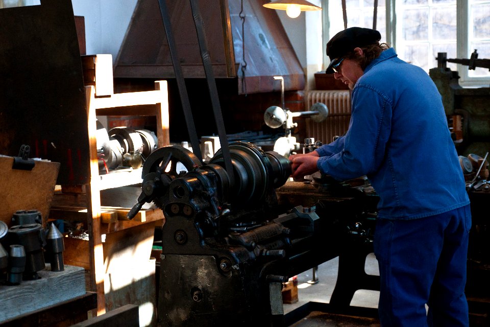 Turner  in his old mechanical workshop