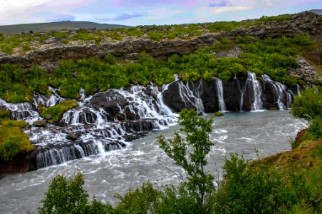 Hraunfossar Waterfall, Iceland photo