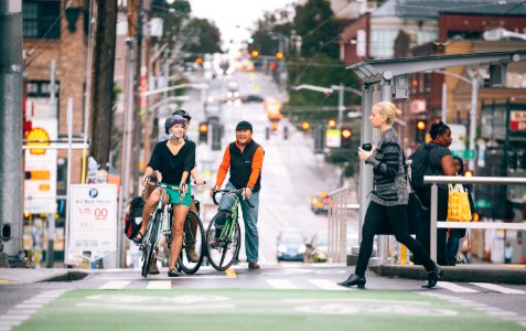 floating bus stop bidirectional crosswalk crossbike driveways broadway seattle