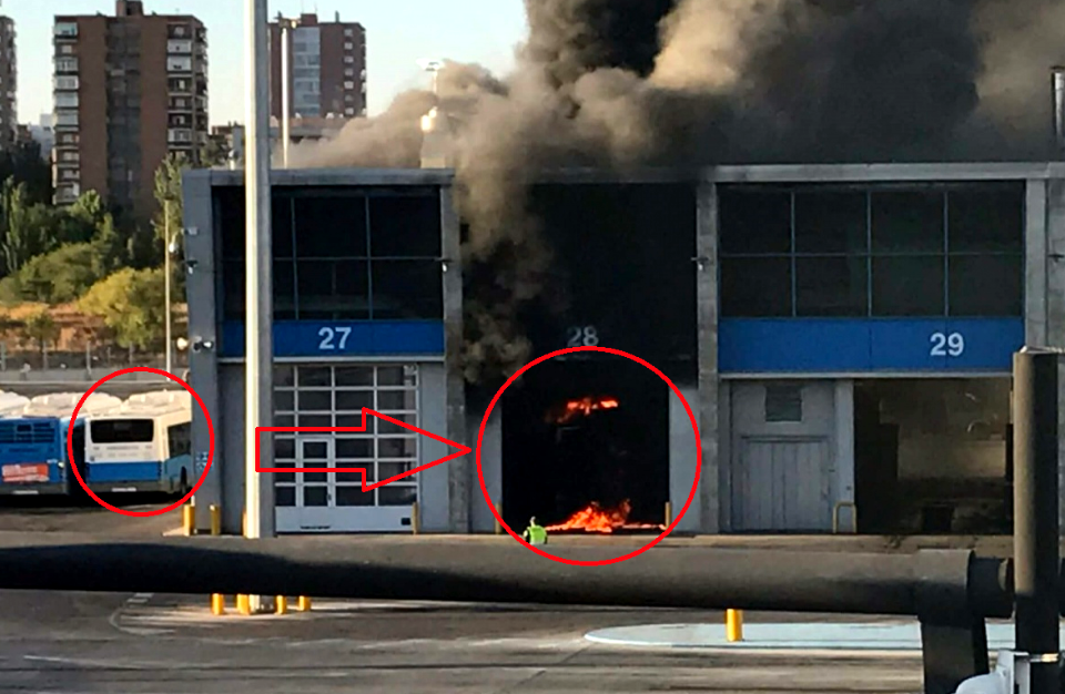 incendio cocheras san chinarro EMT MADRID