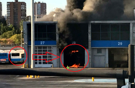 incendio cocheras san chinarro EMT MADRID