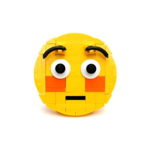 Brick-moji: Flushed face