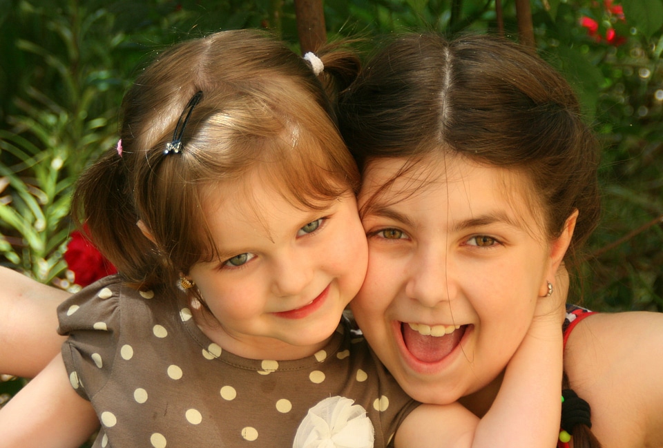 Portrait smile hug