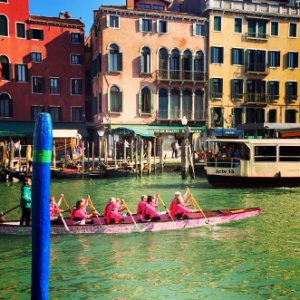 Senior Rowing Club in the channels of Venice.