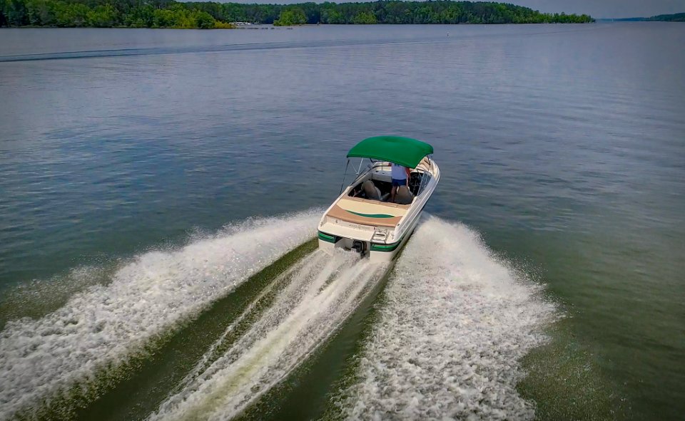 Photo from our drone following our boat