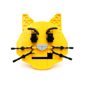 Bonus Brick-moji: Cat face with wry smile
