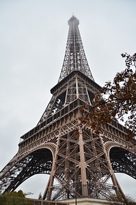 Paris eiffel tower cloudy day