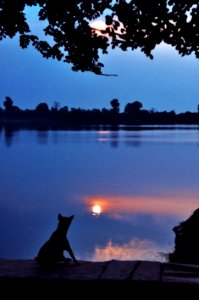 Early morning at  Sra srang lake,  Cambodia