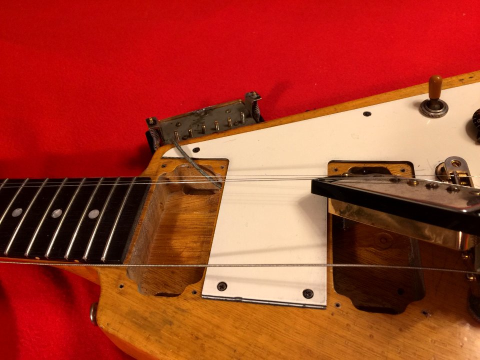 Neck pickup cavity 1958 Gibson Flying V Korina