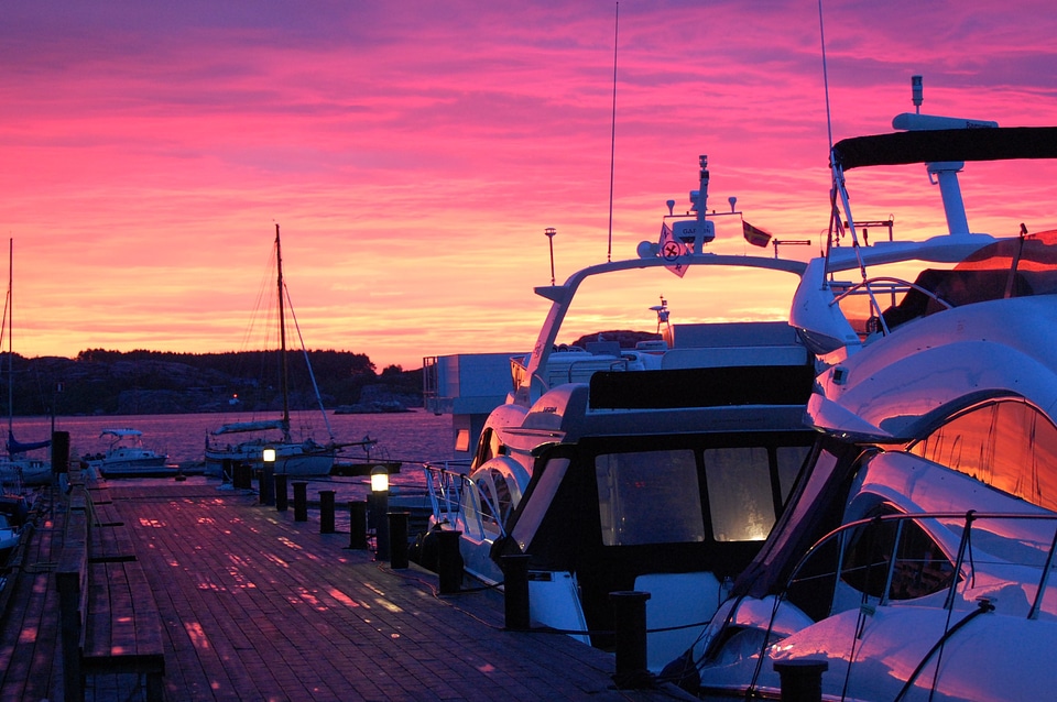 Boat life summer sunset