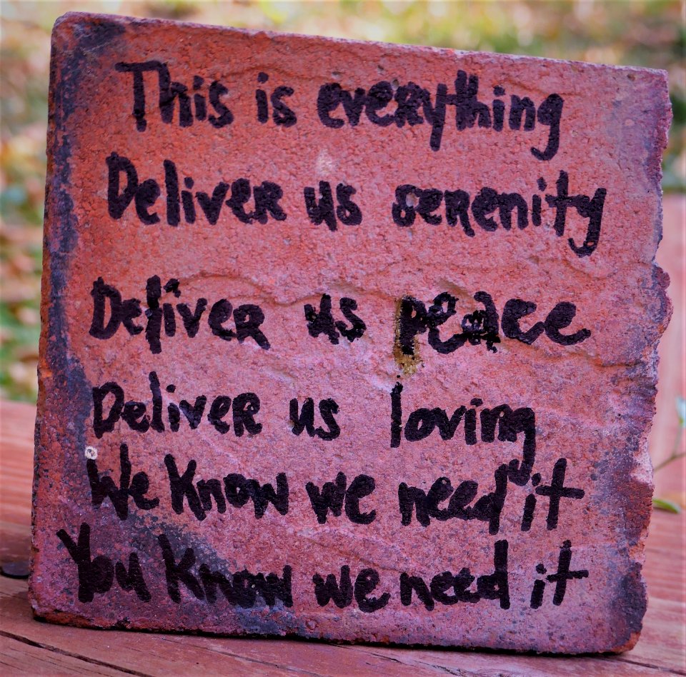 A Message to God on a Brick.