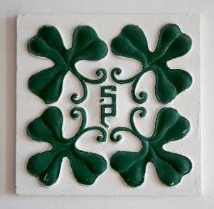 St. Patrick crest inside Jurby Church, Isle of Man photo