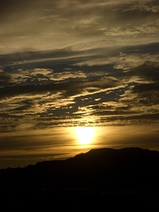 Sunrise golden sky mountains