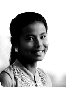 Nepali girl getting ready for festival at bardiya national park