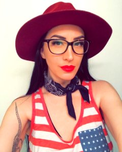 Neck scarves and red lips