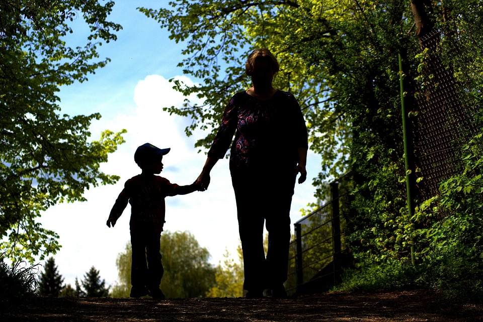 Security backlighting mother and child