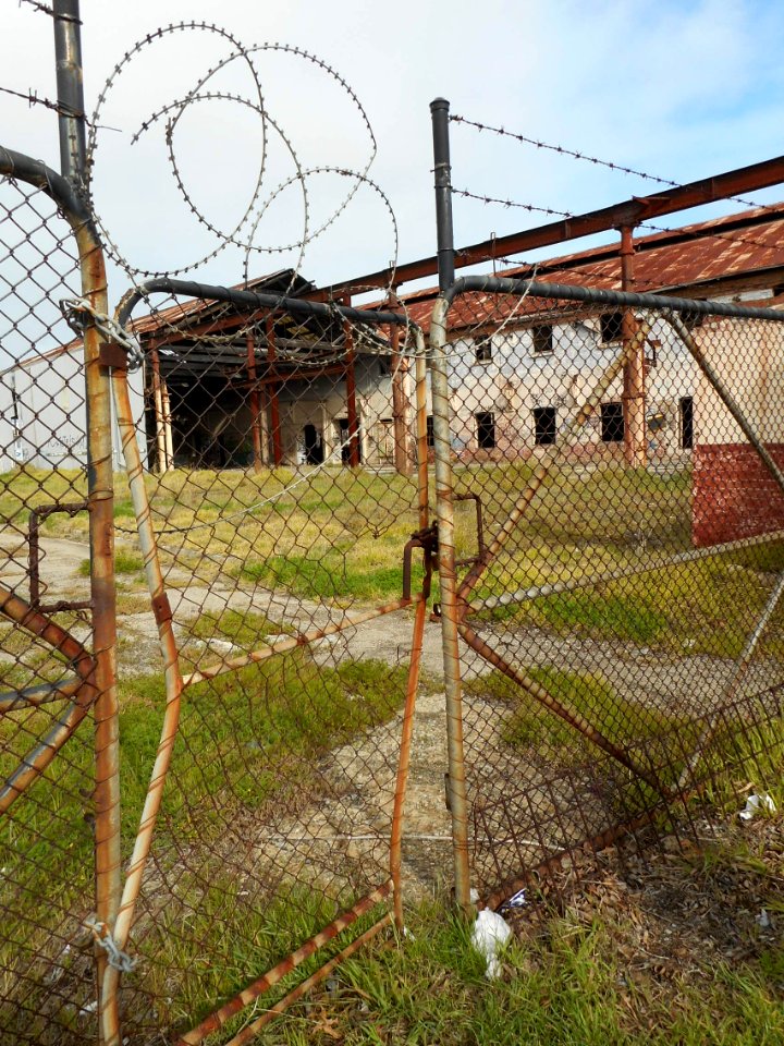 Abandoned factory gates