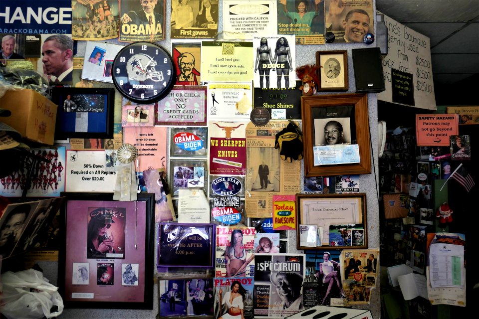 More memorabilia from inside Mr. Rhymes Leather Shop.