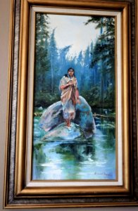 Painting of Native American girl by Frank Leski I just received from an Etsy merchant in Arizona