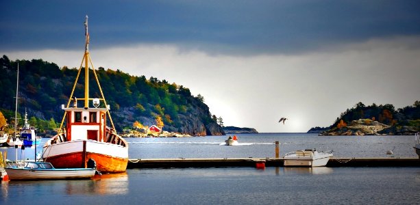Lillesand harbour, southern Norway photo