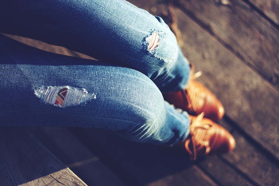 Zara boyfriends blue vintage