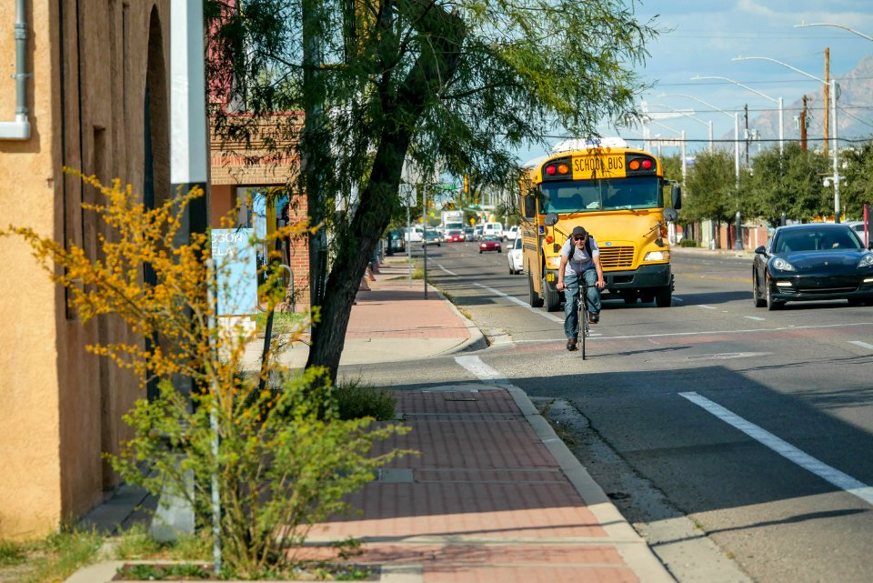 arterial bike lane school bus