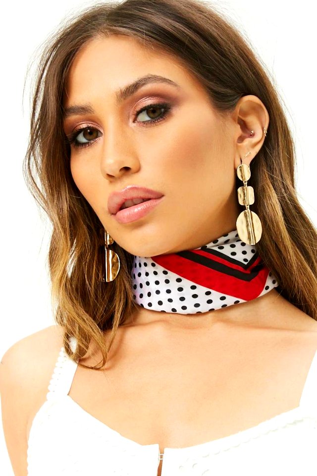 Striped-Trim Polka Dot