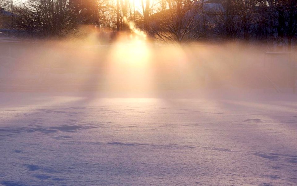 snow sun