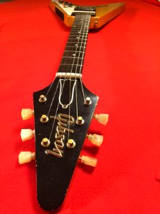 Head front view 1958 Gibson Flying V Korina