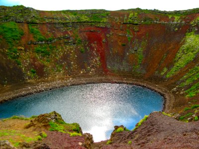 Kerið Vulcanic Crater Lake, Iceland photo
