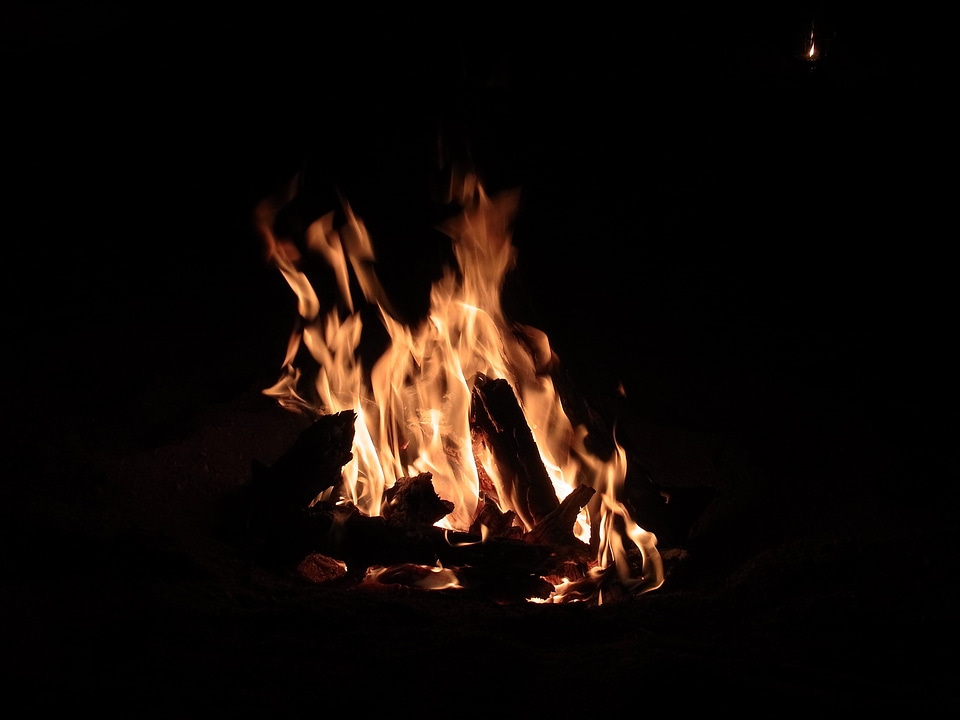 Embers flame campfire