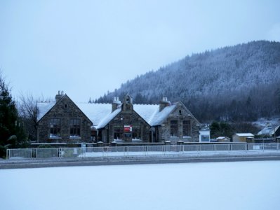 Bunscoill Ghaelgagh & Slieu Whallian in snow photo