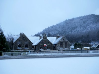 Bunscoill Ghaelgagh & Slieu Whallian in snow