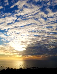 Looking from the Isle of Man towards the Mourne Mountains in Northern ireland