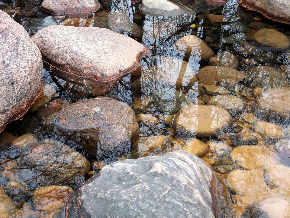 Water reflection stones