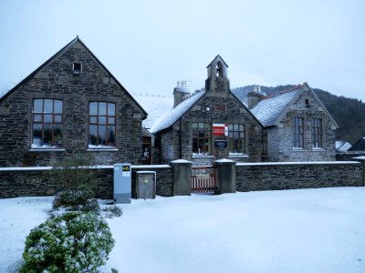 Bunscoill Ghaelgagh in snow photo