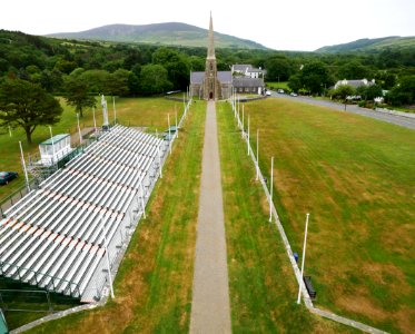 Tynwald Day walkway, with St. John's Chapel